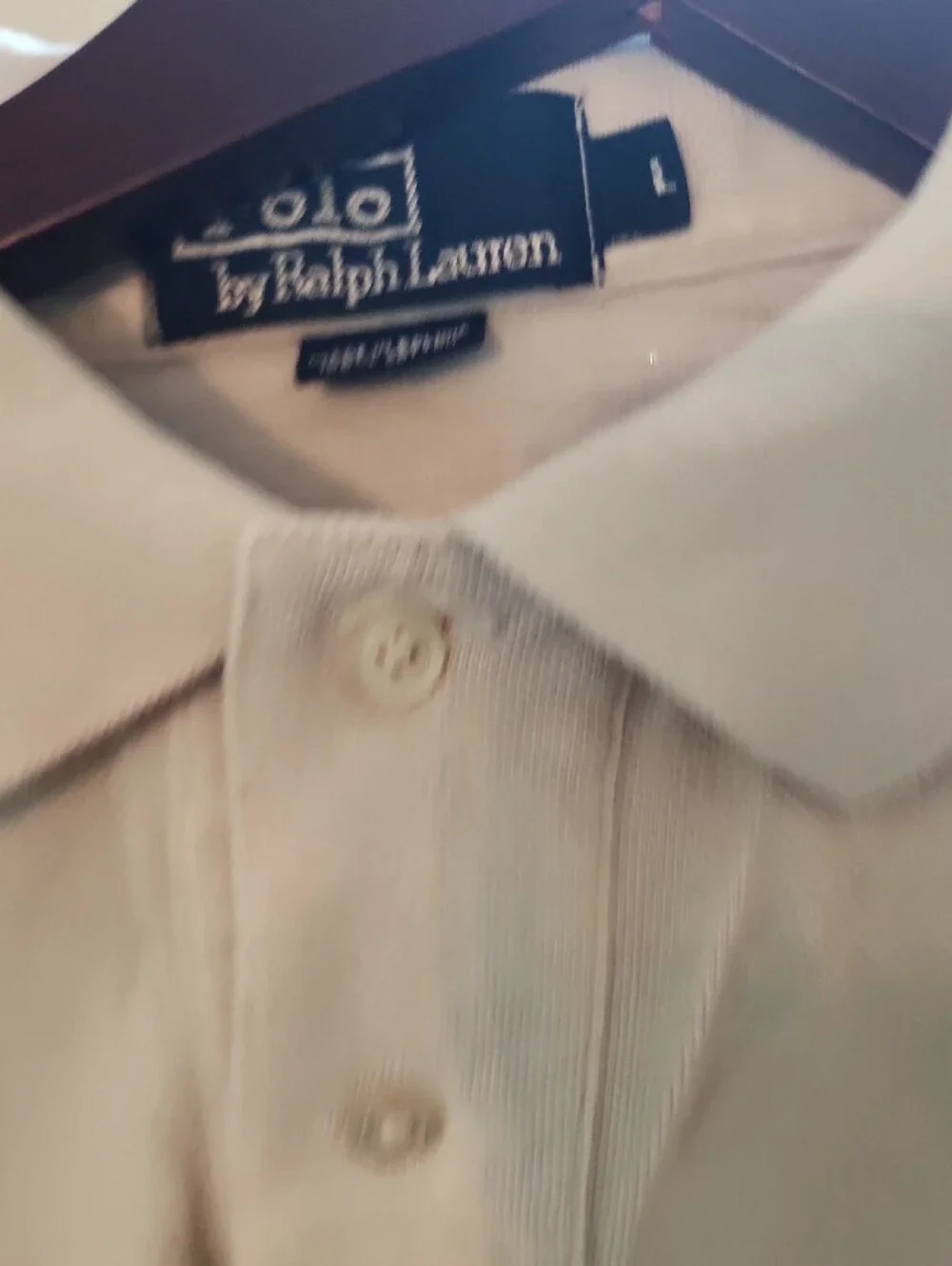 Polo by Ralph Lauren Cream Classic Cotton Polo Shirt with BROWN Pony